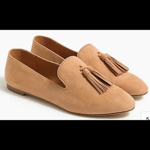 Faux-suede smoking loafers with tassels